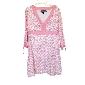 Vineyard Vines Womens Seahorse Patterned Tunic Dress With Tie Sleeves Size 6